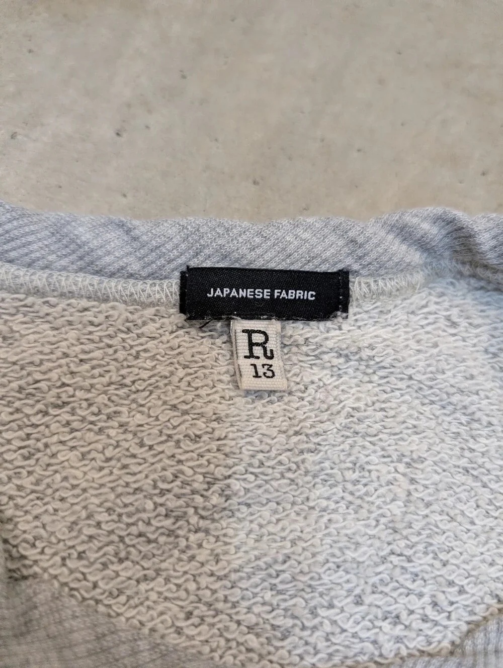 R13 Distorted Sweatshirt Light Gray Distressed Crewneck Sweater Mens S Japanese